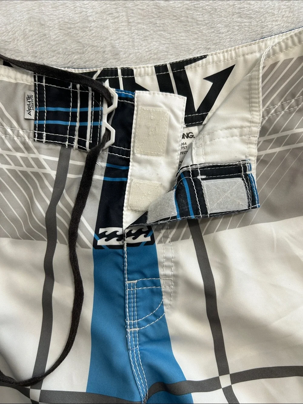 Billabong Air Lite Surf Shorts Men’s 36 Blue Plaid Board Shorts Wax Comb